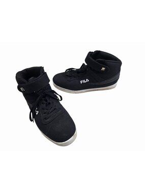 Fila Mens Size 10.5 US Black High-Top Sneakers Lace-Up & Strap